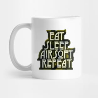 Eat.Sleep.Airsoft.Repeat Green Camo Style Mug